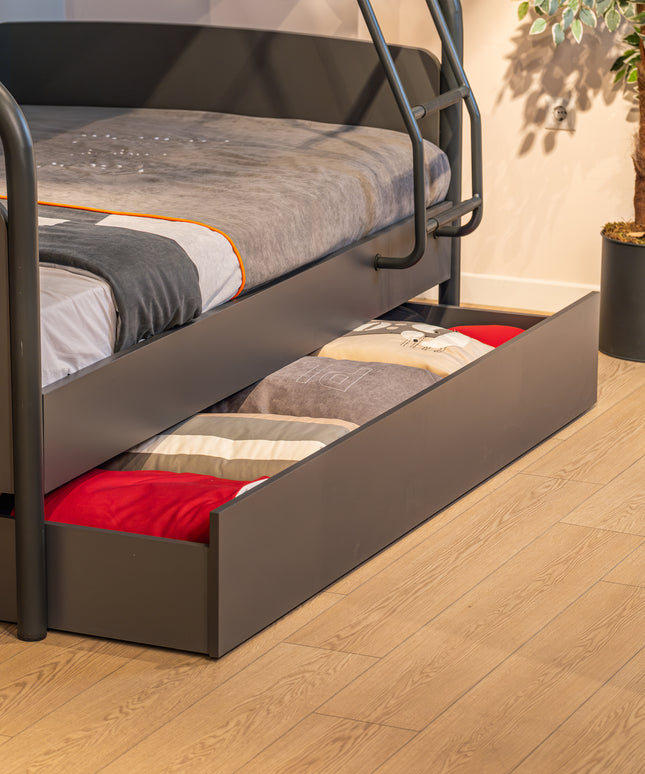 Dual | Teddy Antrasit Karyola Altı Yavru Yatak Sandık Çekmece