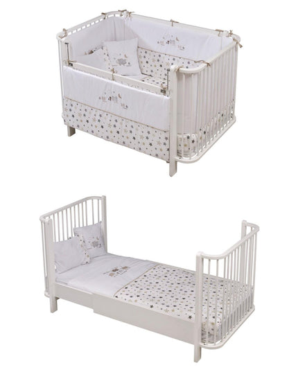 Bambino Büyüyen Beşik 80x130 cm Karyola 80x180 cm (beyaz-kuzu)