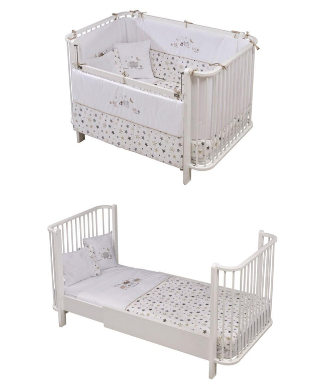 Bambino Büyüyen Beşik 80x130 cm Karyola 80x180 cm (beyaz-kuzu)