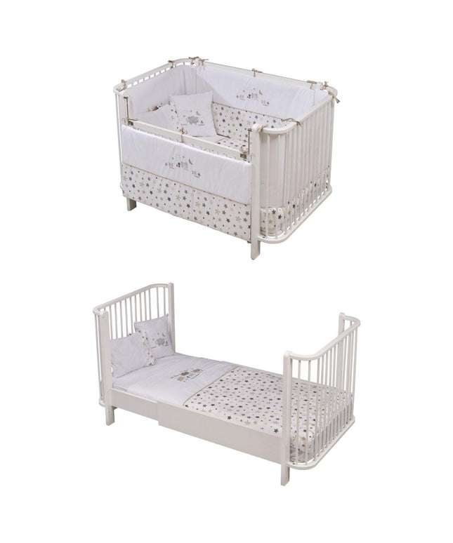 Bambino Büyüyen Beşik 80x130 cm Karyola 80x180 cm (beyaz-kuzu)