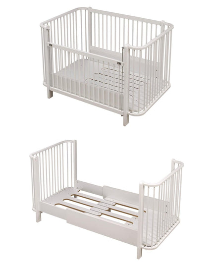 Bambino Büyüyen Beşik 80x130 cm Karyola 80x180 cm (beyaz-kuzu)