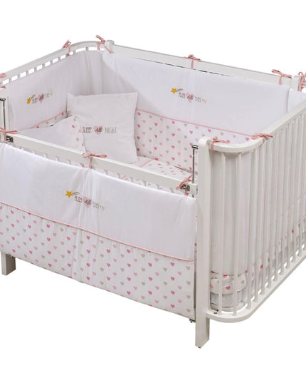 Bambino Büyüyen Beşik 80x130 cm Karyola 80x180 cm (beyaz-pembe)