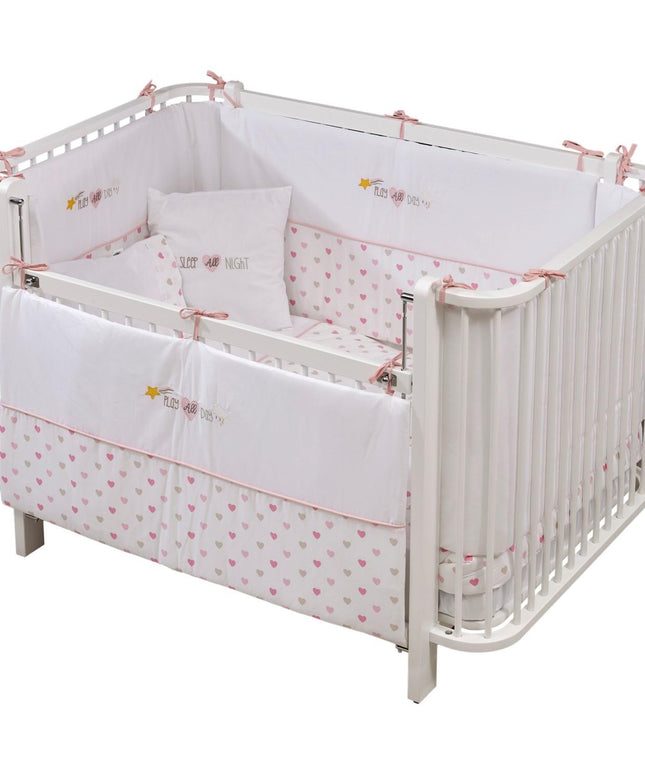 Bambino Büyüyen Beşik 80x130 cm Karyola 80x180 cm (beyaz-pembe)