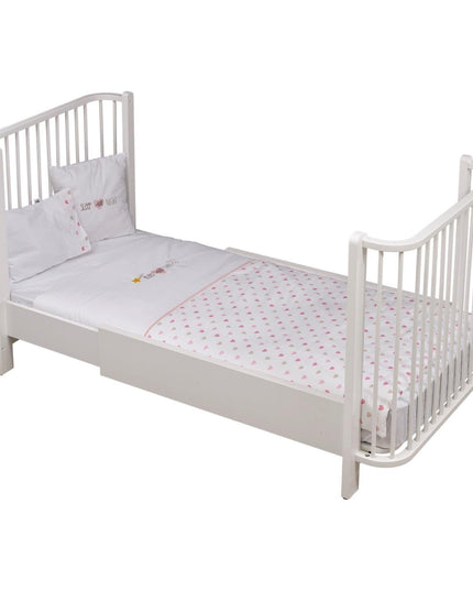 Bambino Büyüyen Beşik 80x130 cm Karyola 80x180 cm (beyaz-pembe)