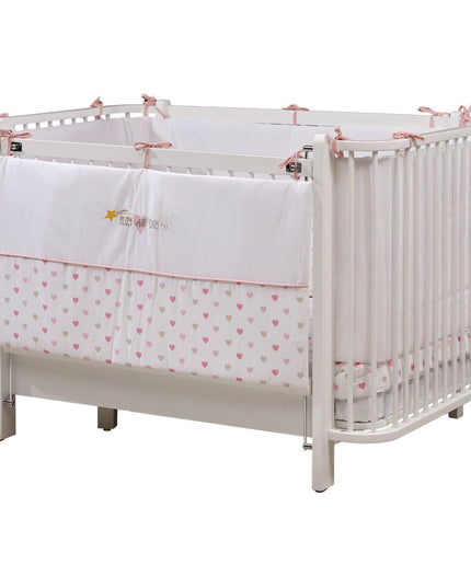 Bambino Büyüyen Beşik 80x130 cm Karyola 80x180 cm (beyaz-pembe)