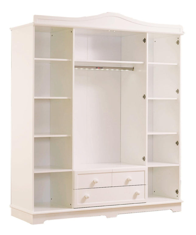 Classy Beyaz Dört Kapılı Camlı Dolap