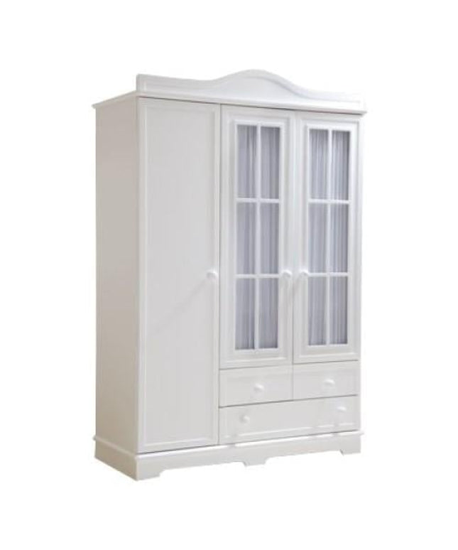 Classy Beyaz Üç Kapılı Camlı Dolap