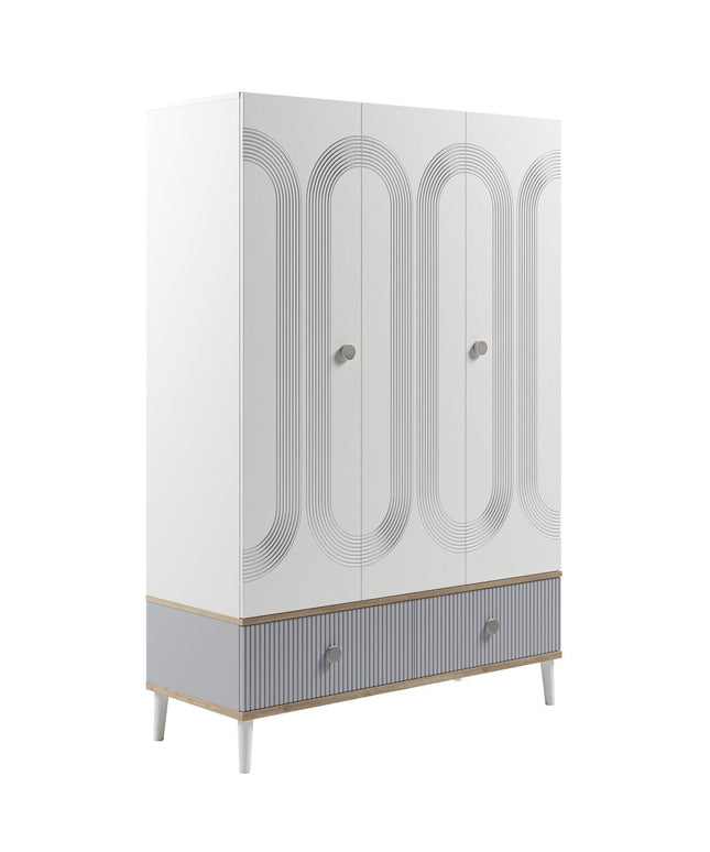 Fiona Gri Üç Kapılı Dolap