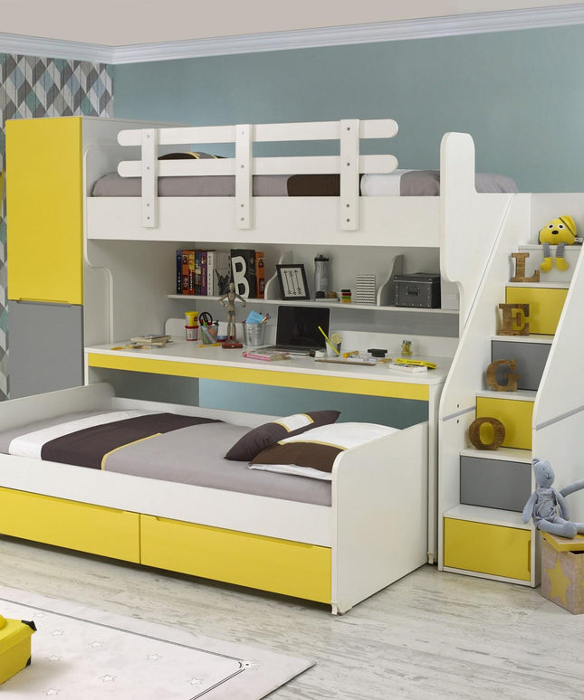 Lego Sarı Çekmeceli Karyola 90x190 cm