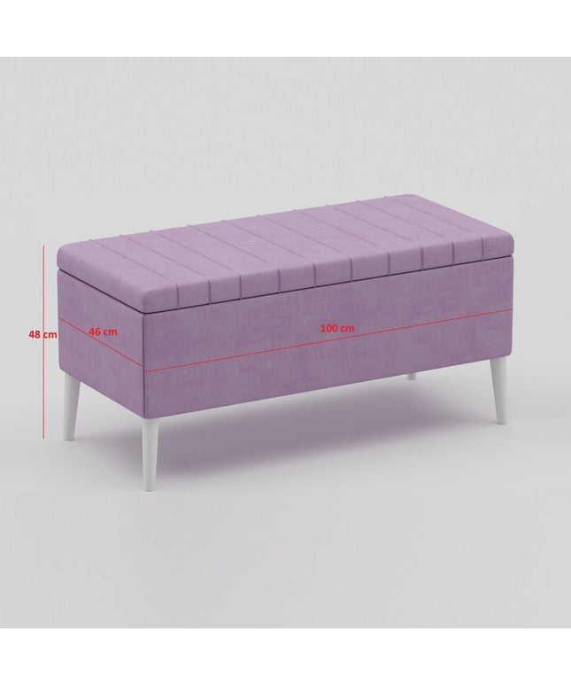 Linda Sandıklı Bench (beyaz-gül kurusu (2019))