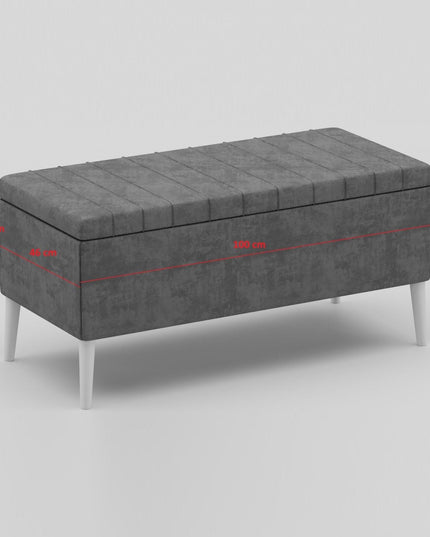 Linda Sandıklı Bench (beyaz-gri (3040))