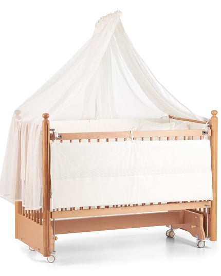 Mondo Anne Yanı Ahşap Sallanır Beşik 60x120 cm (naturel-krem)