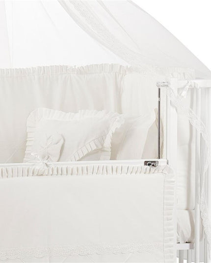Bambino Anne Yanı Ahşap Sallanır Beşik 70x110 cm (beyaz-ekru)