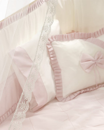 Bambino Anne Yanı Ahşap Sallanır Beşik 70x110 cm (naturel-pembe)