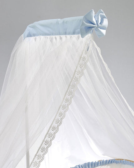 Bambino Anne Yanı Ahşap Sallanır Beşik 70x110 cm (naturel-mavi)