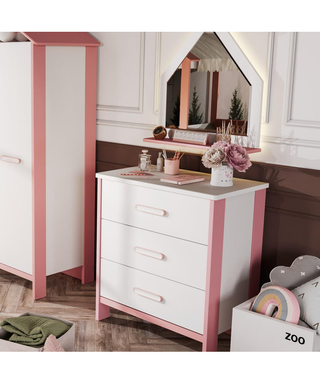 Cozy Pembe Şifonyer