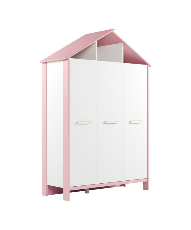 Cozy Pembe Üç Kapılı Dolap