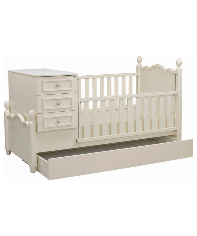 Kral Krem Büyüyen Beşik 80x130 cm Karyola 80x180 cm