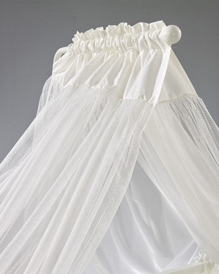 Kral Anne Yanı Ahşap Sallanır Beşik 60x120 cm (beyaz-krem)