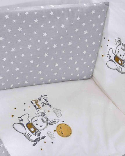 Kral Anne Yanı Ahşap Sallanır Beşik 60x120 cm (gri-moon)