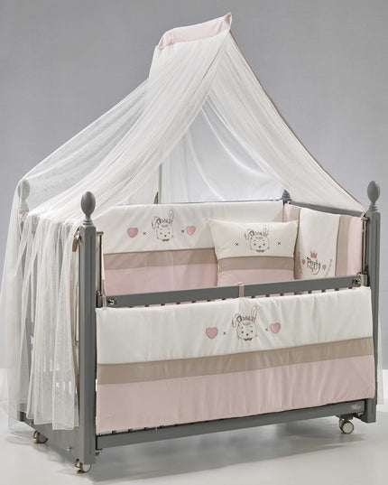 Kral Anne Yanı Ahşap Sallanır Beşik 60x120 cm (gri-pretty)