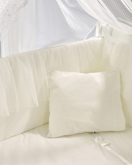 Mia Anne Yanı Ahşap Sallanır Beşik 60x120 cm (beyaz-ekru)
