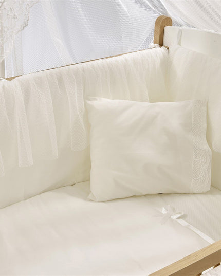 Mia Anne Yanı Ahşap Sallanır Beşik 60x120 cm (naturel-ekru)
