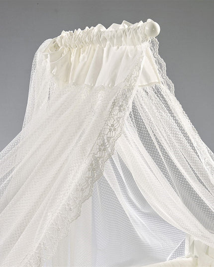 Mia Anne Yanı Ahşap Sallanır Beşik 60x120 cm (beyaz-ekru)