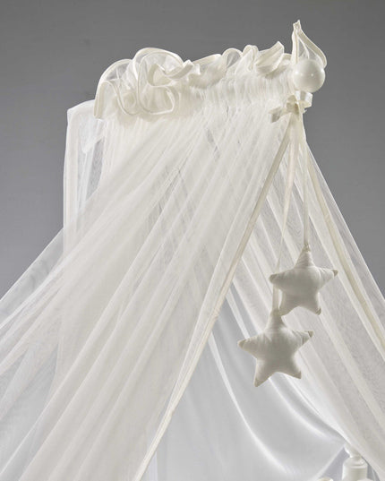 Mondo Anne Yanı Ahşap Sallanır Beşik 60x120 cm (beyaz-motto ekru)