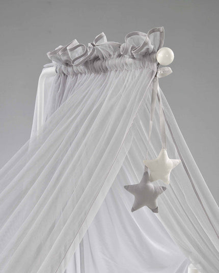 Mondo Anne Yanı Ahşap Sallanır Beşik 60x120 cm (beyaz-motto gri)