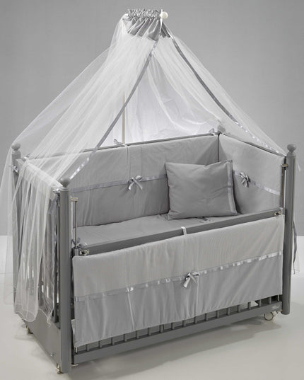 Mondo Anne Yanı Ahşap Sallanır Beşik 60x120 cm (gri-gri)