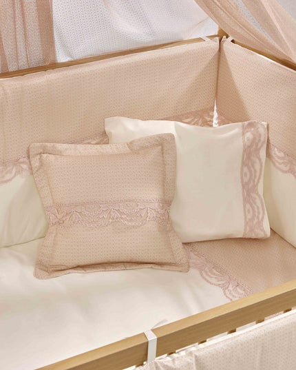 Mondo Anne Yanı Ahşap Sallanır Beşik 60x120 cm (naturel-pembe)
