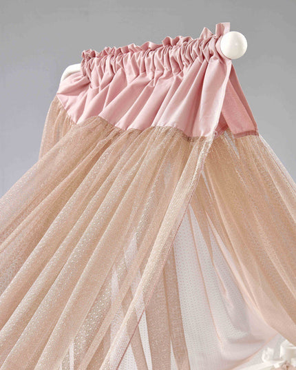 Mondo Anne Yanı Ahşap Sallanır Beşik 60x120 cm (beyaz-pembe)
