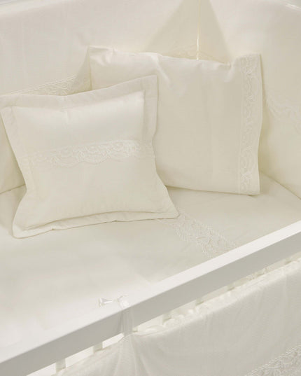 Mondo Anne Yanı Ahşap Sallanır Beşik 60x120 cm (beyaz-krem)