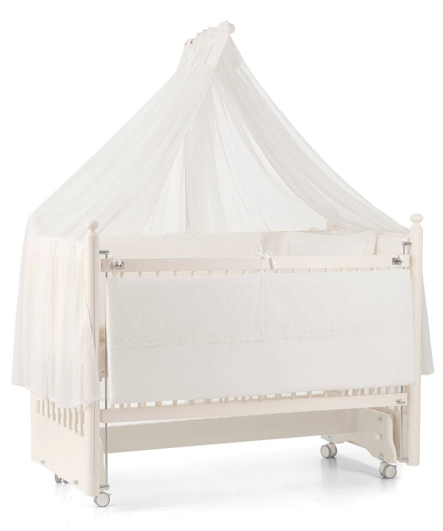 Mondo Anne Yanı Ahşap Sallanır Beşik 60x120 cm (krem-krem)