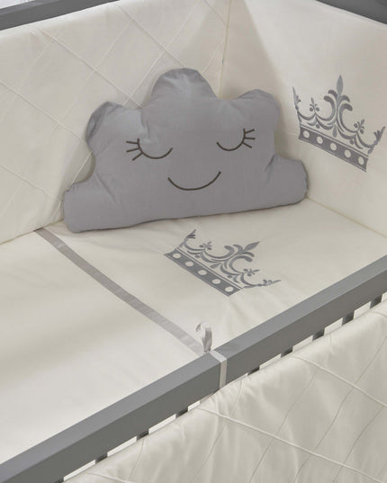 Mondo Anne Yanı Ahşap Sallanır Beşik 60x120 cm (gri-motto gri)