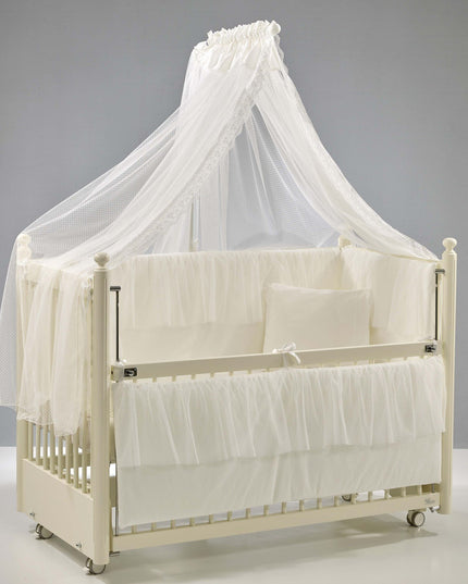 Mondo Anne Yanı Ahşap Sallanır Beşik 60x120 cm (krem-ekru)