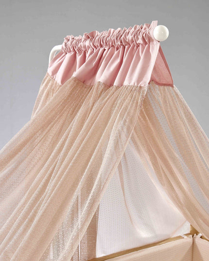 Mondo Anne Yanı Ahşap Sallanır Beşik 60x120 cm (naturel-pembe)