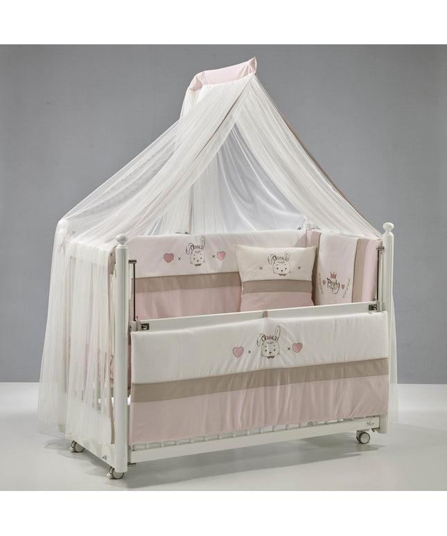 Mondo Anne Yanı Ahşap Sallanır Beşik 60x120 cm (beyaz-pretty)