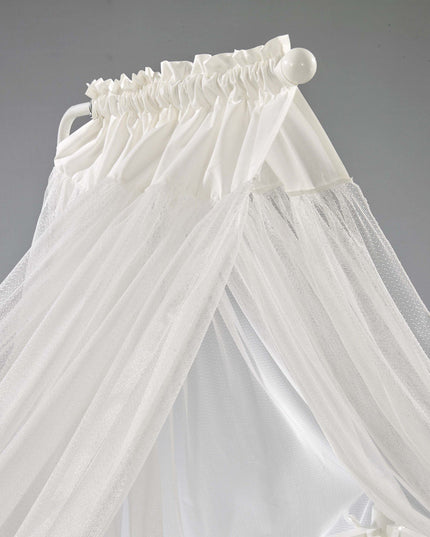 Mondo Anne Yanı Ahşap Sallanır Beşik 60x120 cm (beyaz-krem)