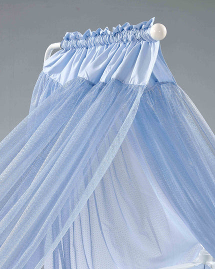 Mondo Anne Yanı Ahşap Sallanır Beşik 60x120 cm (beyaz-mavi)