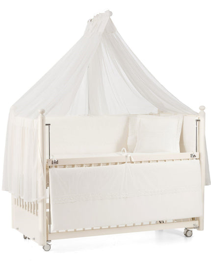 Mondo Anne Yanı Ahşap Sallanır Beşik 60x120 cm (krem-krem)
