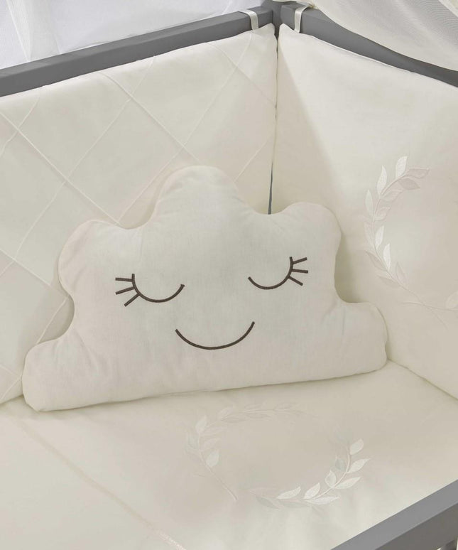Motto Ekru Nakışlı Pamuklu Bebek Uyku Seti 60x120 cm