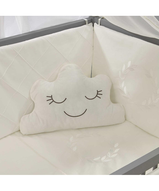 Motto Ekru Nakışlı Pamuklu Bebek Uyku Seti 60x120 cm
