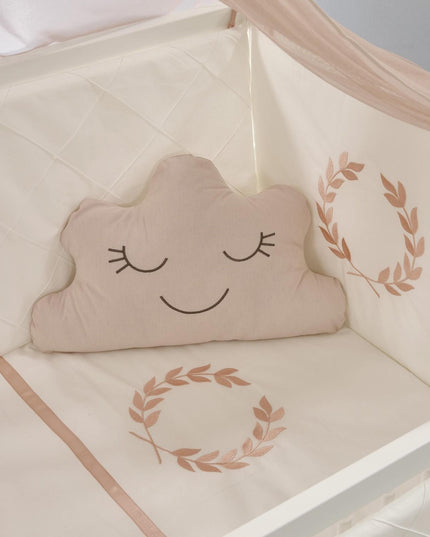 Motto Pudra Nakışlı Pamuklu Bebek Uyku Seti 60x120 cm