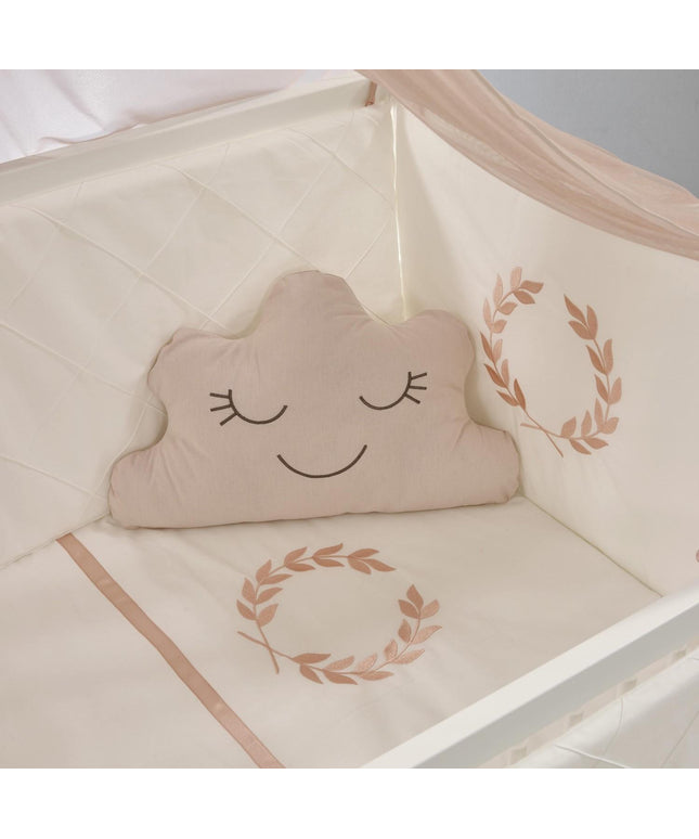 Motto Pudra Nakışlı Pamuklu Bebek Uyku Seti 60x120 cm