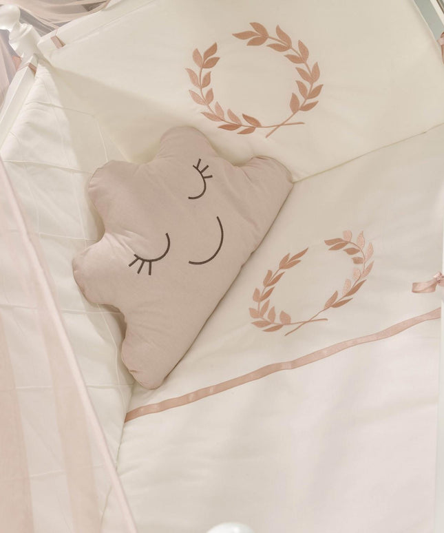 Motto Pudra Nakışlı Pamuklu Bebek Uyku Seti 60x120 cm