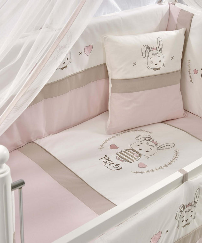 Pretty Pembe Nakışlı Pamuklu Bebek Uyku Seti 60x120 cm