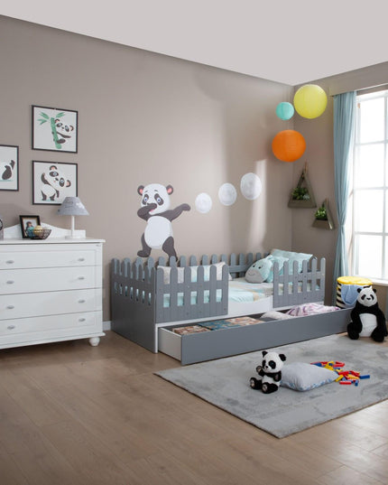 Soft Gri Montessori Karyola 90x190 cm