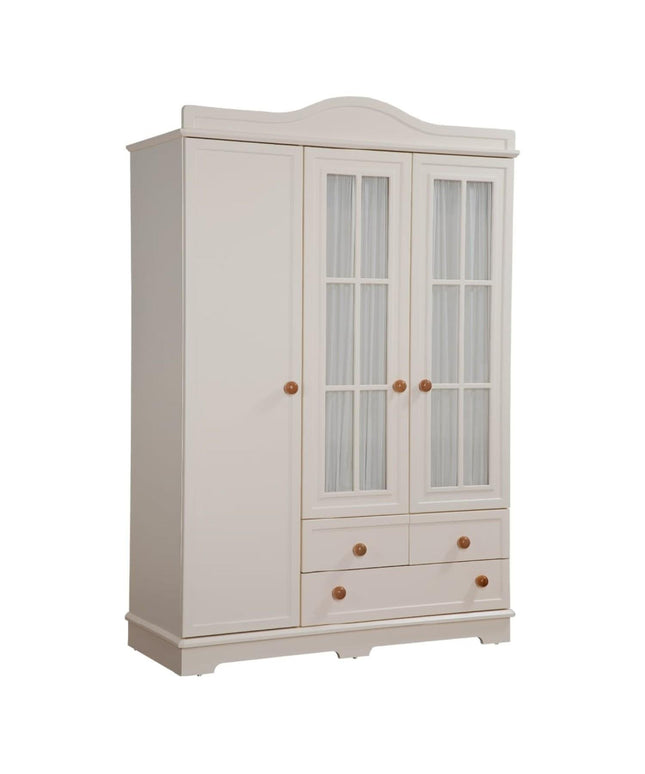Classy Krem Üç Kapılı Camlı Dolap